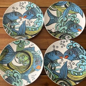 Anthropologie Koi Fish Salad Plates